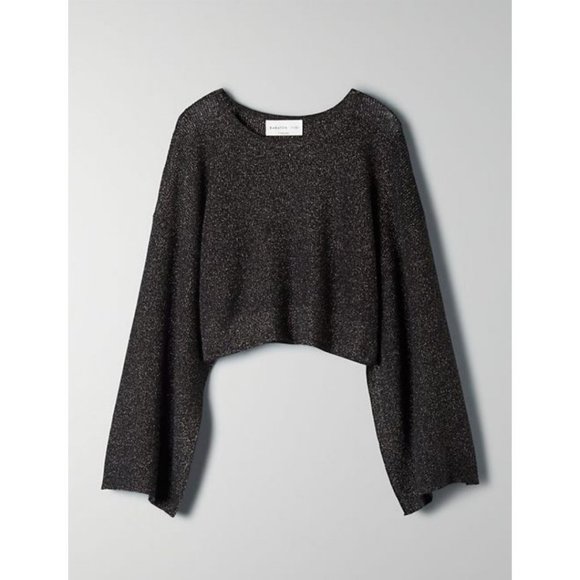 Babaton 1-01 Hyde Sweater Black Size Small Cropped Relaxed Mohair Aritzia - Picture 1 of 5
